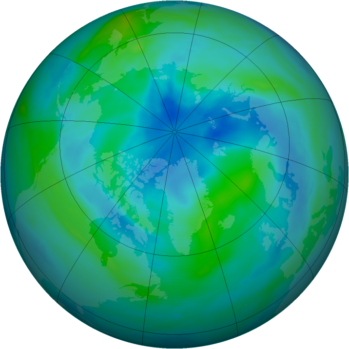 Arctic ozone map for 21 September 2005